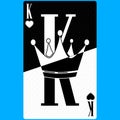 Playing card King of Hearts, black and white modern design. Standard size poker, poker, casino. 3D render, 3D illustration Royalty Free Stock Photo