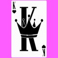 Playing card King of Hearts, black and white modern design. Standard size poker, poker, casino. 3D render, 3D illustration Royalty Free Stock Photo
