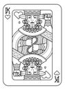 Playing Card King of Hearts Black and White Royalty Free Stock Photo