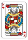 Playing Card King of Hearts Yellow Red Blue Black Royalty Free Stock Photo