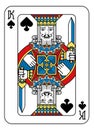 Playing Card King of Spades Yellow Red Blue Black Royalty Free Stock Photo