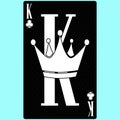 Playing card King suit of clubs, black and white modern design. Standard size poker, poker, casino. 3D render, 3D illustration