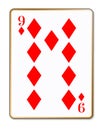 Nine Diamonds Isolated Playing Card