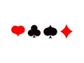 Playing card poker symbols set ace vector set