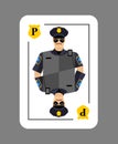 Playing card policeman. Conceptual new card police officer. Arr