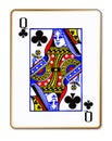 Queen Clubs Isolated Playing Card Royalty Free Stock Photo