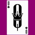 Playing card Queen suit of spades, black and white modern design. Standard size poker, poker, casino. 3D render, 3D illustration Royalty Free Stock Photo