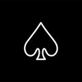 Playing Card Spade Line Icon On Black Background. Black Flat Style Vector Illustration Royalty Free Stock Photo