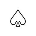 Playing Card Spade Line Icon In Flat Style Vector For Apps, UI, Websites. Black Vector Icon Royalty Free Stock Photo
