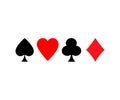 Playing card suit icons. ?lub, Heart, spade, diamond logo design.