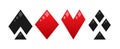 Playing Card Suits set. Four symbols. Vector illustration