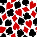 Playing Card Texture Seamless Vector of Hearts Diamonds Clubs Spades