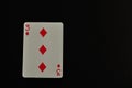 Playing card. Three of diamond