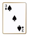 Three Spades Isolated Playing Card
