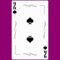 Playing card Two suit of Spades 2, black and white modern design. Standard size poker, poker, casino. 3D render, 3D illustration