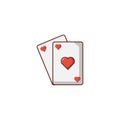 Playing card vector flat colour icon Royalty Free Stock Photo