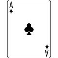 Ace of clubs. A deck of poker cards.