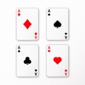 Playing cards ace set vector casino card