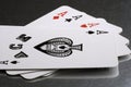 Playing cards aces close up Royalty Free Stock Photo
