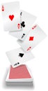 Playing cards aces poker deck Royalty Free Stock Photo