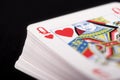 Playing cards on black background Royalty Free Stock Photo