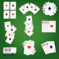 Playing cards for casino poker or solitaire game vector icons Royalty Free Stock Photo