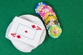 Playing cards and chips Royalty Free Stock Photo