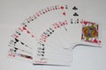 Playing cards close-up with glasses Royalty Free Stock Photo