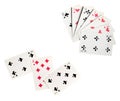 Playing cards close-up isolated on white background Royalty Free Stock Photo