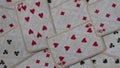 Playing cards close-up, rotate clockwise