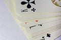 Playing cards closeup on white background Royalty Free Stock Photo