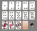 Playing cards - club suit Royalty Free Stock Photo