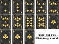 Playing cards club suit. Poker cards original design art deco style. Vector Royalty Free Stock Photo