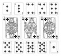 Playing Cards Clubs Black and White