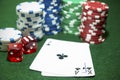 Playing cards Clubs Dice Poker chips