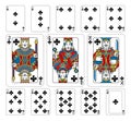 Playing Cards Clubs Yellow Red Blue and Black Royalty Free Stock Photo