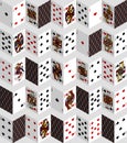Playing cards colorful accordion fold seamless pattern background
