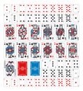 Playing Cards Deck Full Complete Red Blue Black Royalty Free Stock Photo