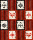 Playing Cards decorative suits seamless pattern on grunge background Royalty Free Stock Photo