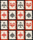 Playing Cards decorative suits seamless pattern on grunge background Royalty Free Stock Photo