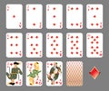 Playing cards - diamond suit Royalty Free Stock Photo