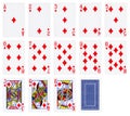 Playing cards of Diamond suit, isolated on white Royalty Free Stock Photo