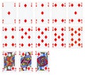 Playing cards of Diamond suit, isolated on white Royalty Free Stock Photo