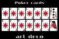 Playing cards diamond suit. Poker cards in the art deco style. Royalty Free Stock Photo