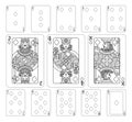 Playing Cards Diamonds Black and White Royalty Free Stock Photo
