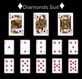 Playing cards diamonds suit Royalty Free Stock Photo