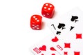Playing cards and dice Royalty Free Stock Photo