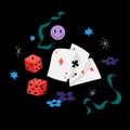 Playing Cards And Dices Royalty Free Stock Photo