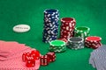 Playing cards and gambling chips Royalty Free Stock Photo