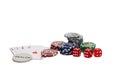 Playing cards and gambling chips Royalty Free Stock Photo